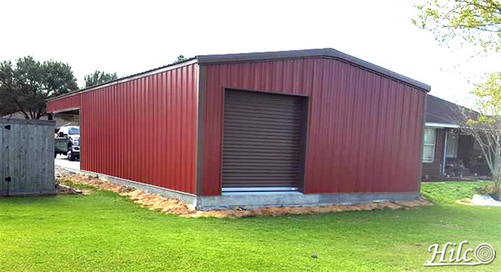 Red Metal Storage with Garage
